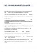  BIO 106 FINAL EXAM STUDY GUIDE   Questions With Correct Answers