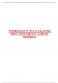 NURSING MSN 571 FINAL EXAM 2022- 2023&vert; LATEST EDITION &vert;ALREADY  GRADED A&plus;