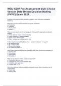 WGU C207 Pre-Assessment Multi Choice Version Data-Driven Decision Making (PVPC) Exam 2024 