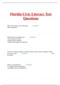Florida Civic Literacy Test Questions