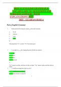 HESI A2 ENGLISH GRAMMAR &  VOCABULARY 70+ QUESTIONS AND  VERIFIED ANSWERS WITH  EXPLANATIONS 2022- 2023 – GUARANTEED A