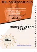 NR509 MIDTERM  EXAM Questions and Answers(Actual exam questions/frequently tested questions and answers)100% Verified