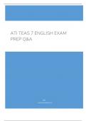ATI TEAS 7 ENGLISH EXAM PREP Q&A