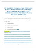RN HESI EXIT CRITICAL CARE TEST BANK  LATEST 2023-2024/CRITICAL CARE HESI  EXIT EXAM 100+ QUESTIONS AND  CORRECT ANSWERS WITH RATIONALES  BRAND NEW!!|A-GRADE 