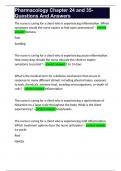Pharmacology Chapter 24 and 35- Questions And Answers 
