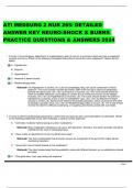 ATI MEDSURG 2 NUR 265/ DETAILED ANSWER KEY NEURO- SHOCK & BURNS PRACTICE QUESTIONS & ANSWERS 2024