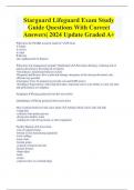 Starguard Lifeguard Exam Study  Guide Questions With Correct  Answers| 2024 Update Graded A+ 
