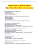 CNA Practice Actual Exam  Questions And Correct Answers