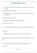 Bio 100 Microscopy (Latest 2024 / 2025) Questions and Answers (Verified Answers)