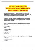 NOTARY Signing Agent  Certification EXAM QUESTIONS  AND CORRECT ANSWERS