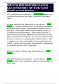 California State Contractors License Law and Business Test Study Guide Questions And Answers 