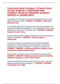 Texas Real Estate Principles 1 &lpar;Practice Exam&rpar;  ACTUAL EXAM ALL QUESTIONS AND  CORRECT DETAILED ANSWERS &vert;ALREADY  GRADED A&plus; &lpar;BRAND NEW&excl;&excl;