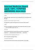 Internal Medicine Board ABIM 100&percnt; VERIFIED  ANSWERS 2024&sol;2025