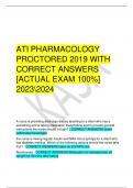 ATI PHARMACOLOGY  PROCTORED 2019 WITH  CORRECT ANSWERS  &lbrack;ACTUAL EXAM 100&percnt;&rsqb;  20232024