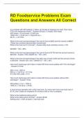 RD Foodservice Problems Exam Questions and Answers All Correct