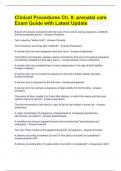Clinical Procedures Ch&period; 8&colon; prenatal care Exam Guide with Latest Update