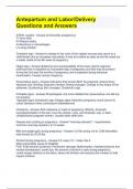Antepartum and Labor&sol;Delivery Questions and Answers