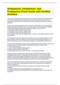 Antepartum&comma; Intrapartum&comma; and Postpartum Exam Guide with Verified Answers
