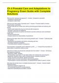 Ch 4 Prenatal Care and Adaptations to Pregnancy Exam Guide with Complete Solutions