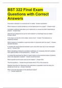 BST 322 Final Exam Questions with Correct Answers 