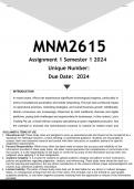 MNM2615 Assignment 1 &lpar;ANSWERS&rpar; Semester 1 2024 - DISTINCTION GUARANTEED