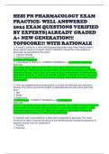 HESI PN PHARMACOLOGY EXAM PRACTICE- WELL ANSWERED 2024 EXAM QUESTIONS VERIFIED BY EXPERTS-ALREADY GRADED A&plus; NEW GENERATION&excl;&excl;&excl; TOPSCORE&excl;&excl;&excl; WITH RATIONALE
