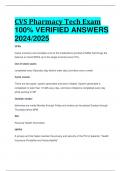 CVS Pharmacy Tech Exam 100&percnt; VERIFIED ANSWERS  2024&sol;2025 BEST REVIEW 