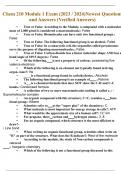CHEM 210 Module 1 Exam Newest Questions and Answers (2023/2024) Verified 