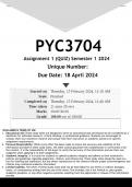 PYC3704 Assignment 1 &lpar;QUIZ ANSWERS&rpar; Semester 1 2024 - DISTINCTION GUARANTEED