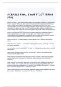 ACEABLE FINAL EXAM STUDY TERMS (GA) Questions with correct Answers