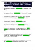 CON 3910 Contracting Certification Exam Prep Course ALL UNIT Questions And Answers 