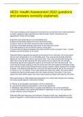 HESI- Health Assessment 2022 questions and answers correctly explained&period;