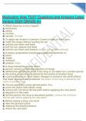 Medication Aide TEST Questions and Answers Latest  Version 2024 GRADE A&plus;