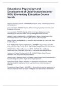 Educational Psychology and Development of Children/Adolescents-WGU Elementary Education Course Vocab