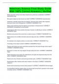 Veterinary Science Final Study Guide With 100&percnt; Correct Answers &vert; Verified