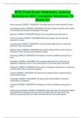 BYU Final Exam Veterinary science Questions With Complete Solutions To Score A&plus;