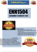 ENN1504 Assignment 2 (COMPLETE ANSWERS) Semester 1 2024 - DUE 30 May 2024