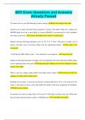 SDV Exam Questions and Answers Already