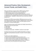 Advanced Practice&comma; Role&comma; Development&comma; Current Trends&comma; and Health Policy