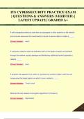 ITS CYBERSECURITY PRACTICE EXAM  &vert; QUESTIONS & ANSWERS &lpar;VERIFIED&rpar; &vert;  LATEST UPDATE &vert; GRADED A&plus;