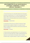 KSA DIABETES EXAM &vert; QUESTIONS &  ANSWERS &lpar;VERIFIED&rpar; &vert; LATEST  UPDATE &vert; GRADED A&plus;
