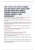 EPIC CLN251-252 EXAM STUDY|CLN 251-252 ACTUAL 2024 LATEST EXAM 250+QUESTIONS AND CORRECT ANSWERS VERIFIED BY EXPERT| ALREADY GRADED A+ NEW GENERATION!!!
