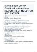 IAHSS Basic Officer Certification Questions 2022-2024 CORRECT QUESTION AND ANSWER