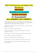 WGU C720 Operations and Supply Chain Management 2024/2025 Questions & Answers Verified Answers A+ Guaranteed!! (ALL ANSWERS 100% CORRECT