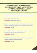 PENNSYLVANIA NOTARY PUBLIC  EXAMINATION EXAM &vert; QUESTIONS &  ANSWERS &lpar;VERIFIED&rpar; &vert; LATEST  UPDATE &vert; GRADED A&plus;