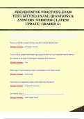 PREVENTATIVE PRACTICES EXAM  TEST&lpar;TATTOO&rpar; EXAM &vert; QUESTIONS &  ANSWERS &lpar;VERIFIED&rpar; &vert; LATEST  UPDATE &vert; GRADED A&plus;