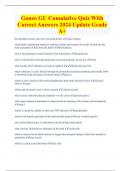 Gonzo GU Cumulative Quiz With  Correct Answers 2024 Update Grade A&plus; 