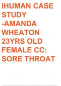 IHUMAN CASE STUDY (NEW)- AMANDA WHEATON - 23YRS OLD FEMALE CC: SORE THROAT