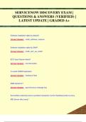 SERVICENOW DISCOVERY EXAM &vert;  QUESTIONS & ANSWERS &lpar;VERIFIED&rpar; &vert;  LATEST UPDATE &vert; GRADED A&plus;