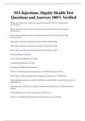 MA Injections&comma; Dignity Health Test  Questions and Answers 100&percnt; Verified 